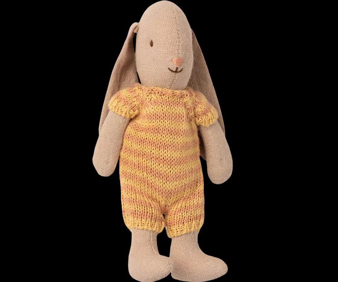 Online Maileg Bunny, Micro - Yellow/Dark powder