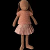 Online Maileg Bunny size 3, Chocolate brown, Knitted shirt and skirt