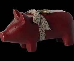 Cheap Maileg Candle holder, Medium pig - Red