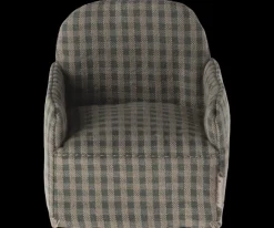 Best Maileg Chair, Mouse - Green checker