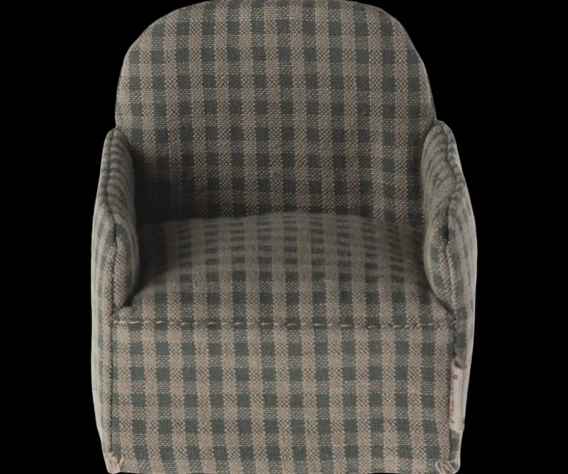 Best Maileg Chair, Mouse - Green checker