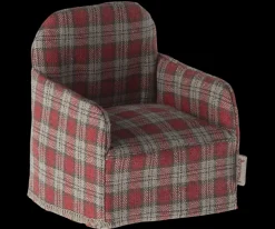 Fashion Maileg Chair, Mouse - Red checker
