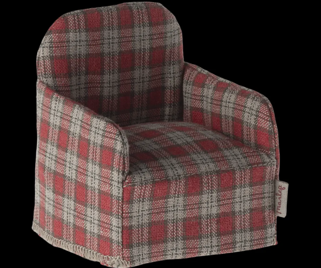 Fashion Maileg Chair, Mouse - Red checker