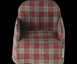 Fashion Maileg Chair, Mouse - Red checker