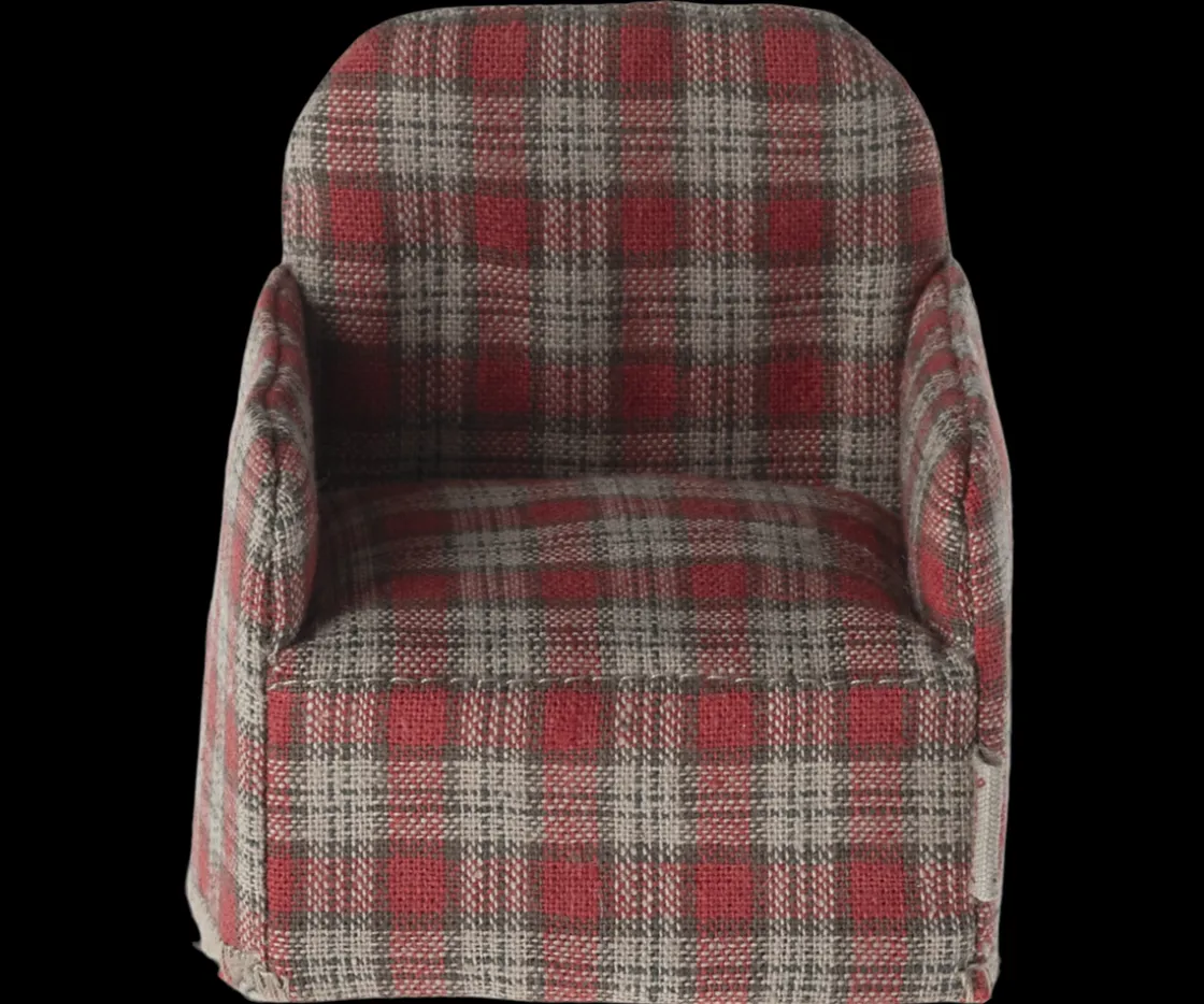 Fashion Maileg Chair, Mouse - Red checker