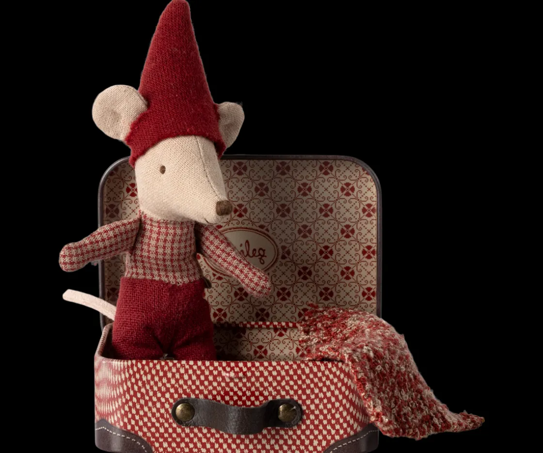 Clearance Maileg Christmas mouse, Baby in suitcase