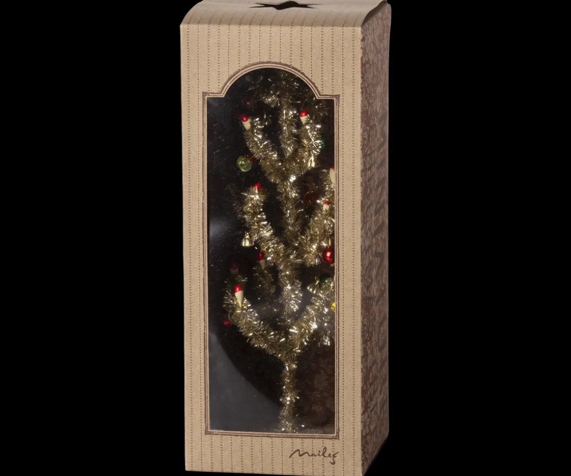 Clearance Maileg Christmas tree, Gold - Red and green decoration