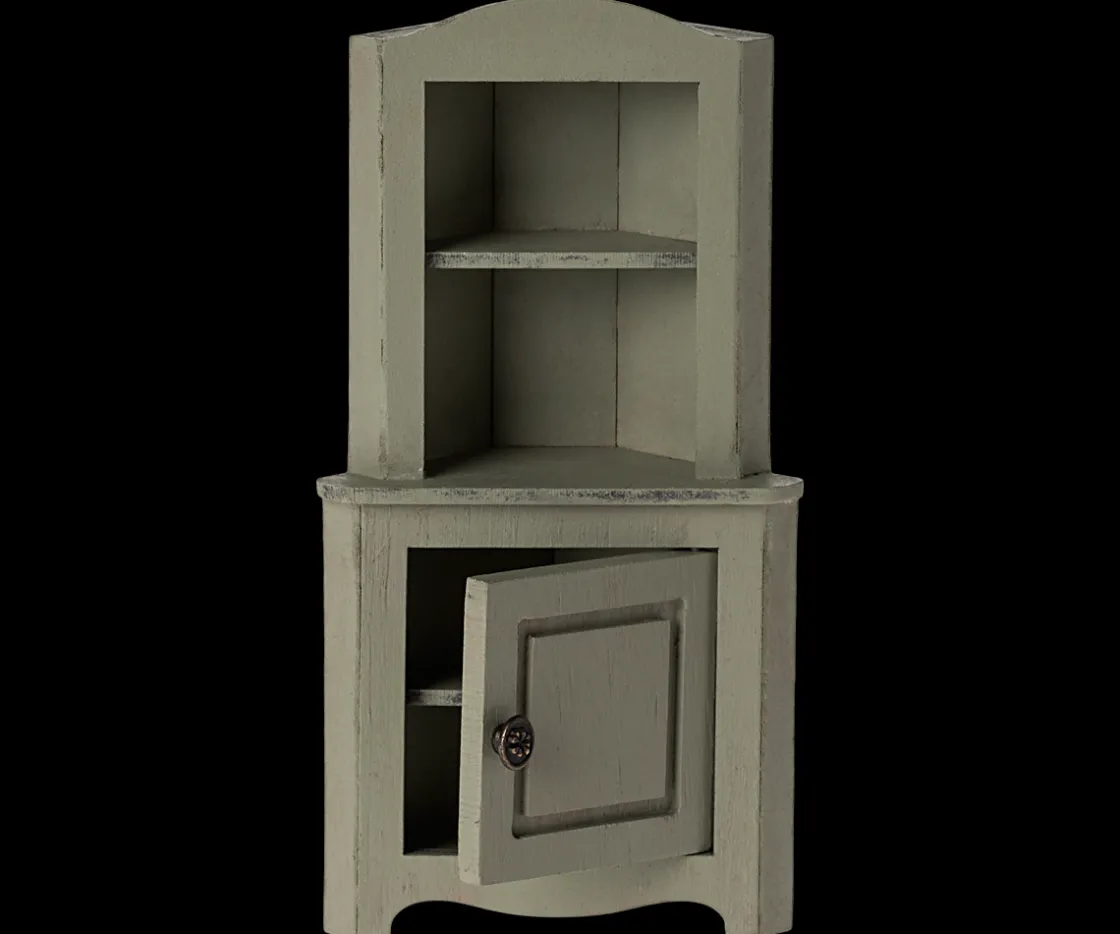 Clearance Maileg Corner cabinet, Mouse - Light green