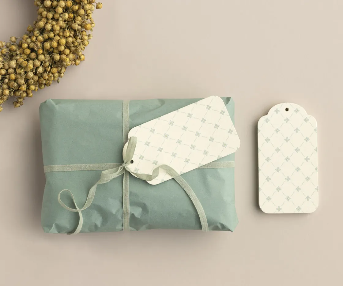Hot Maileg Gift tags, Blue flowers, 15 pcs
