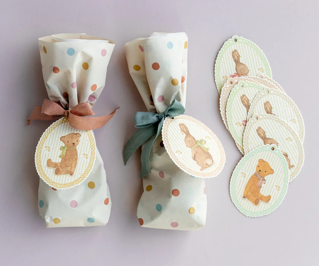 Store Maileg Gift tags, Bunnies and Teddies, 12 pcs.