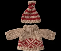 New Maileg Knitted sweater and hat, Mum mouse