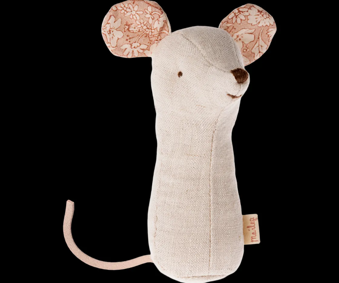 Hot Maileg Lullaby friends, Mouse rattle - Nature