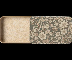 Clearance Maileg Metal box w. sliding lid, Blossom - Blue