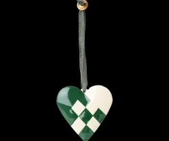 Best Sale Maileg Metal ornament, Braided heart - Dark green