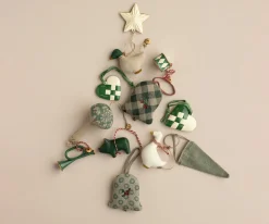 Best Sale Maileg Metal ornament, Braided heart - Dark green