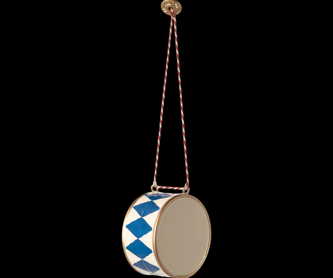 New Maileg Metal ornament, Large drum - Dark blue