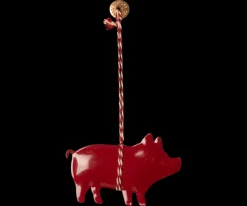Clearance Maileg Metal ornament, Pig - Red