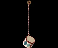 Online Maileg Metal ornament, Small drum - Classic red