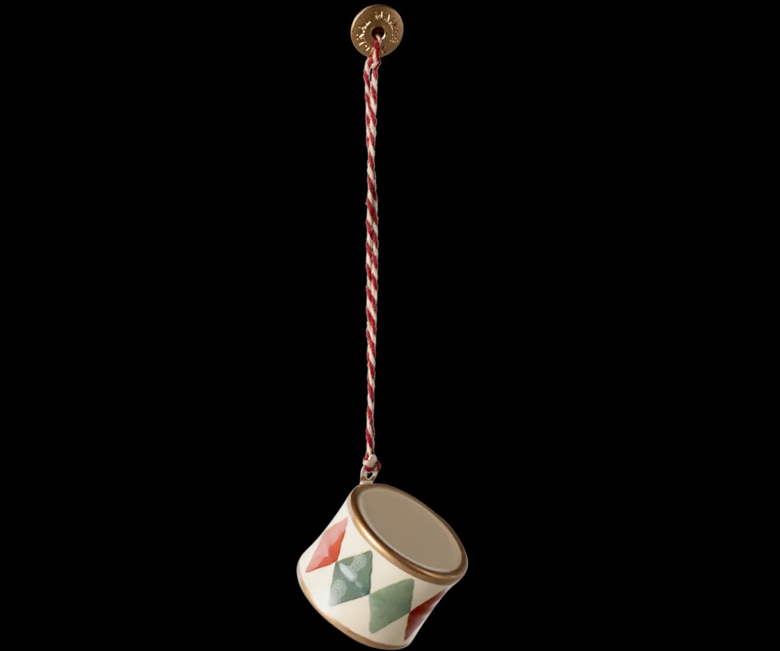 Outlet Maileg Metal ornament, Small drum - Classic green