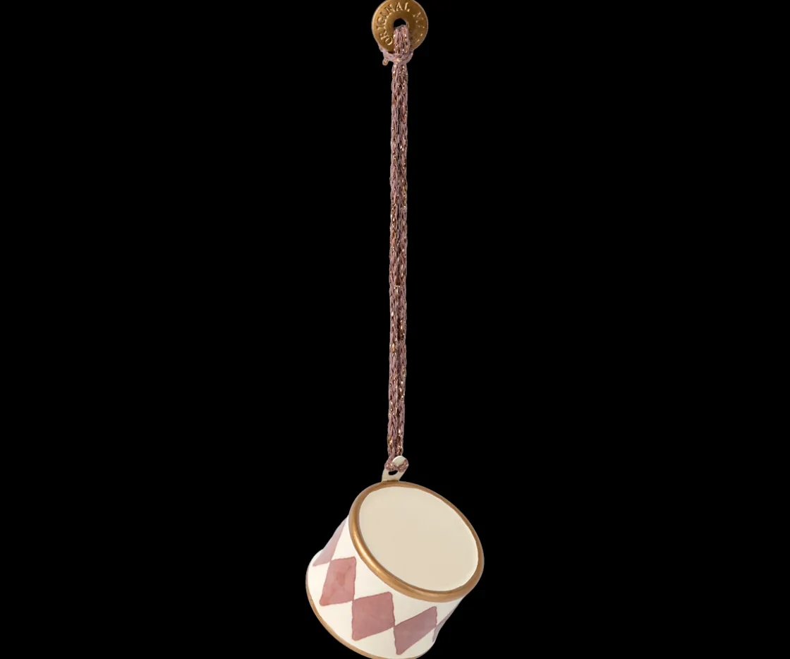 New Maileg Metal ornament, Small drum - Light purple