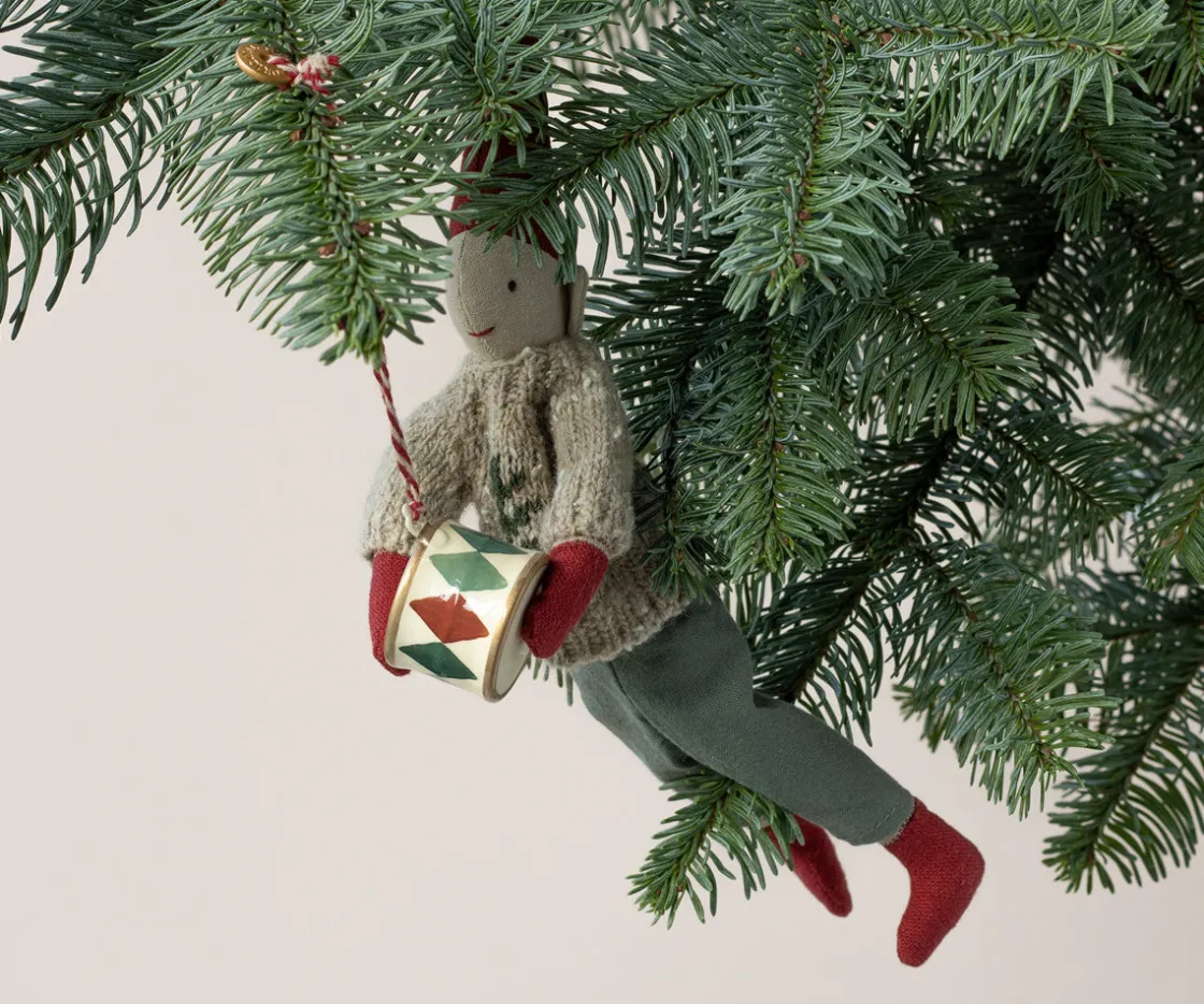 Outlet Maileg Metal ornament, Small drum - Classic green