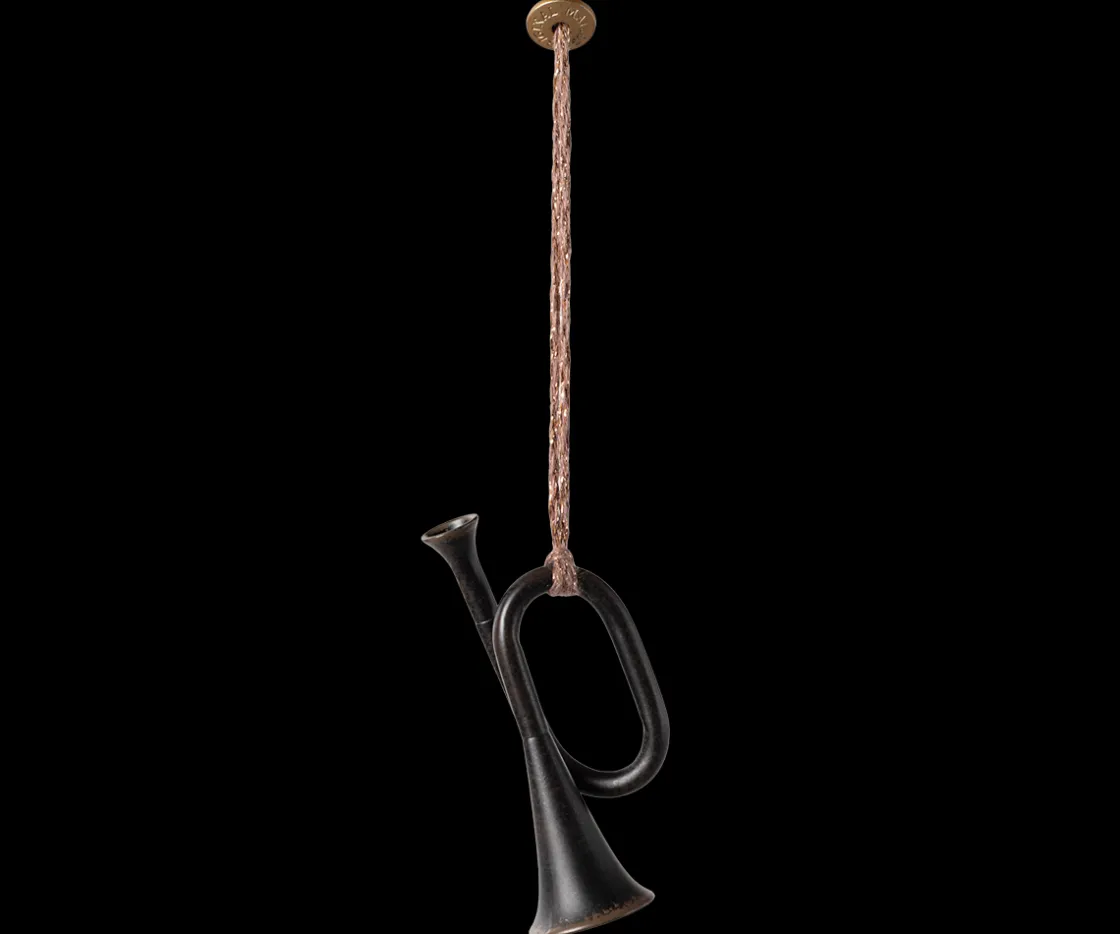 Online Maileg Metal ornament, Trumpet - Anthracite