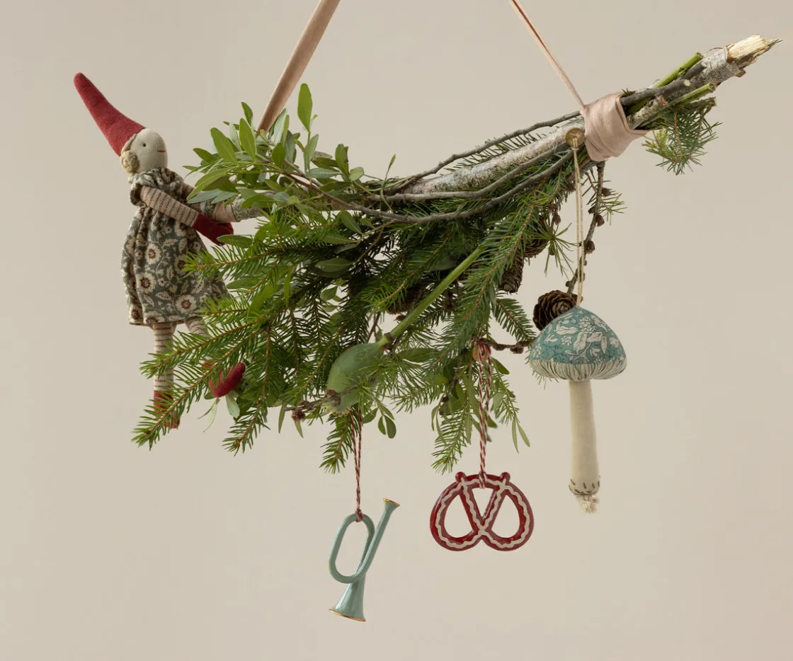 Clearance Maileg Mushroom ornament, Blossom - Green