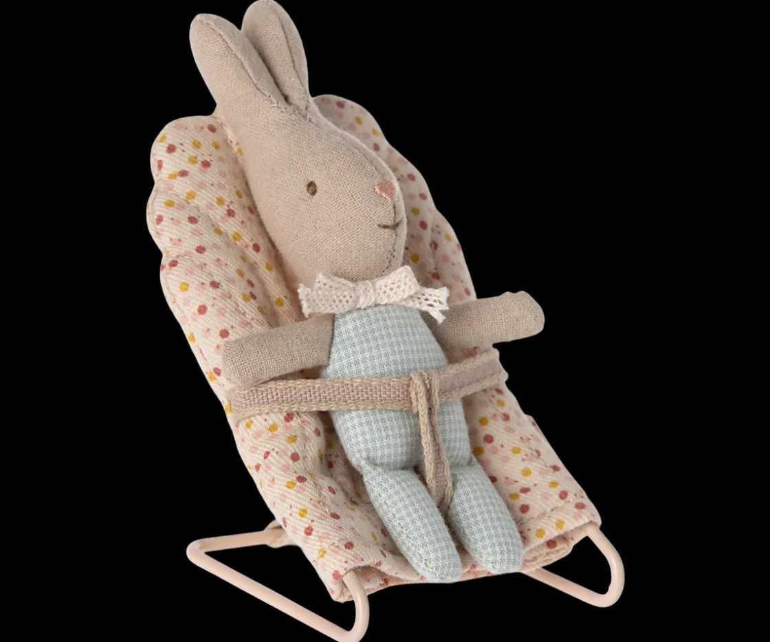 New Maileg Rabbit, My - Light blue check