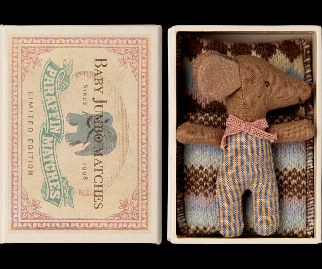 Cheap Maileg Sleepy wakey baby mouse in matchbox - Rose