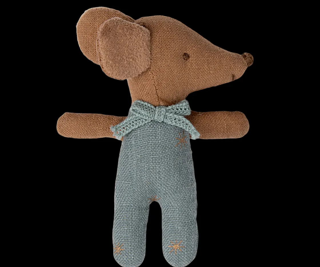 Store Maileg Sleepy wakey baby mouse in matchbox - Blue