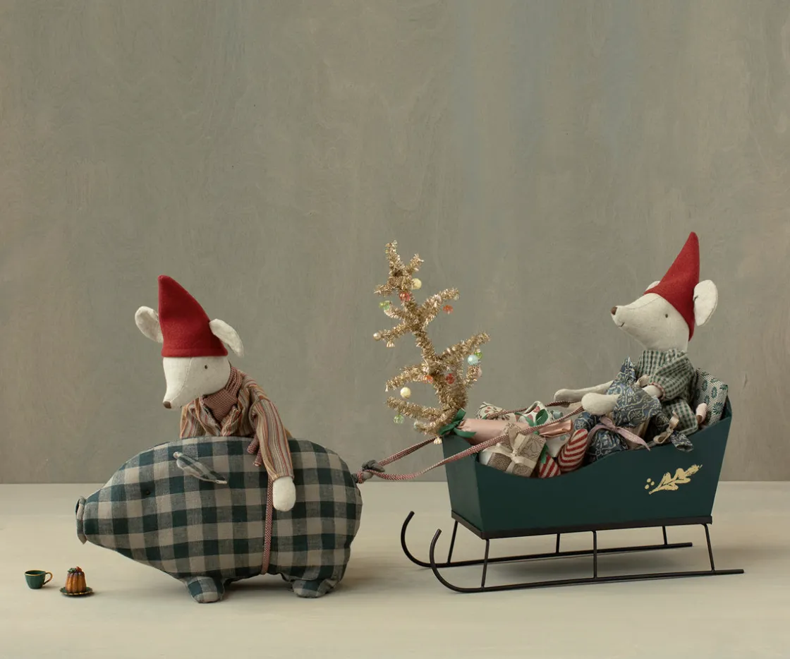 New Maileg Sleigh, Medium - Green