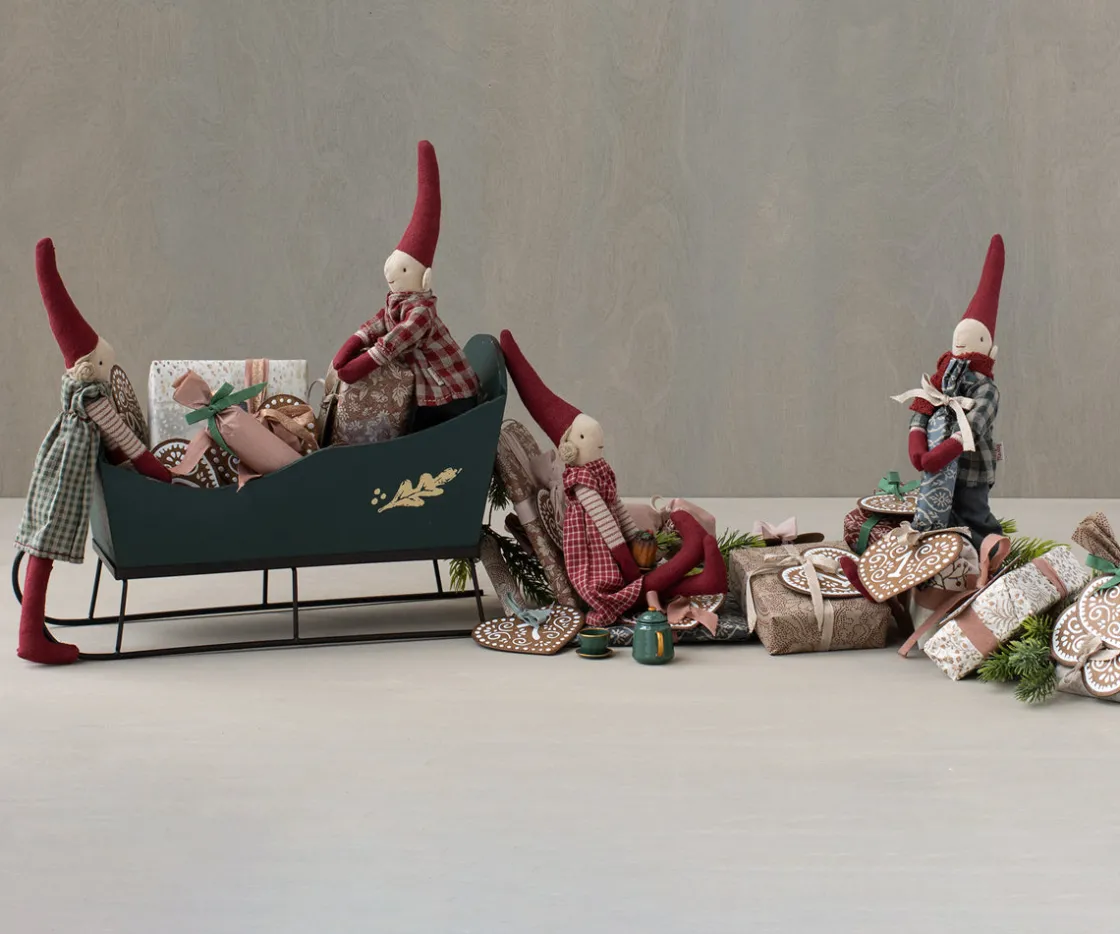 Hot Maileg Sleigh, Mini - Green
