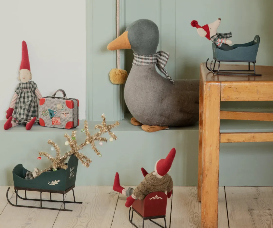 Best Maileg Sleigh, Mouse - Red