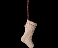 Online Maileg Stocking ornament, Stripe - Sand