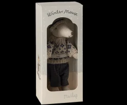 Outlet Maileg Winter mouse with ski set, Dad - Blue