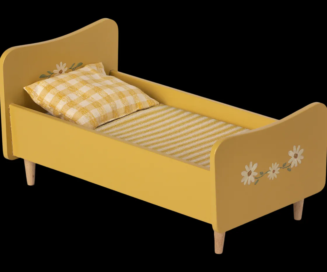 Best Maileg Wooden bed, Mini - Yellow