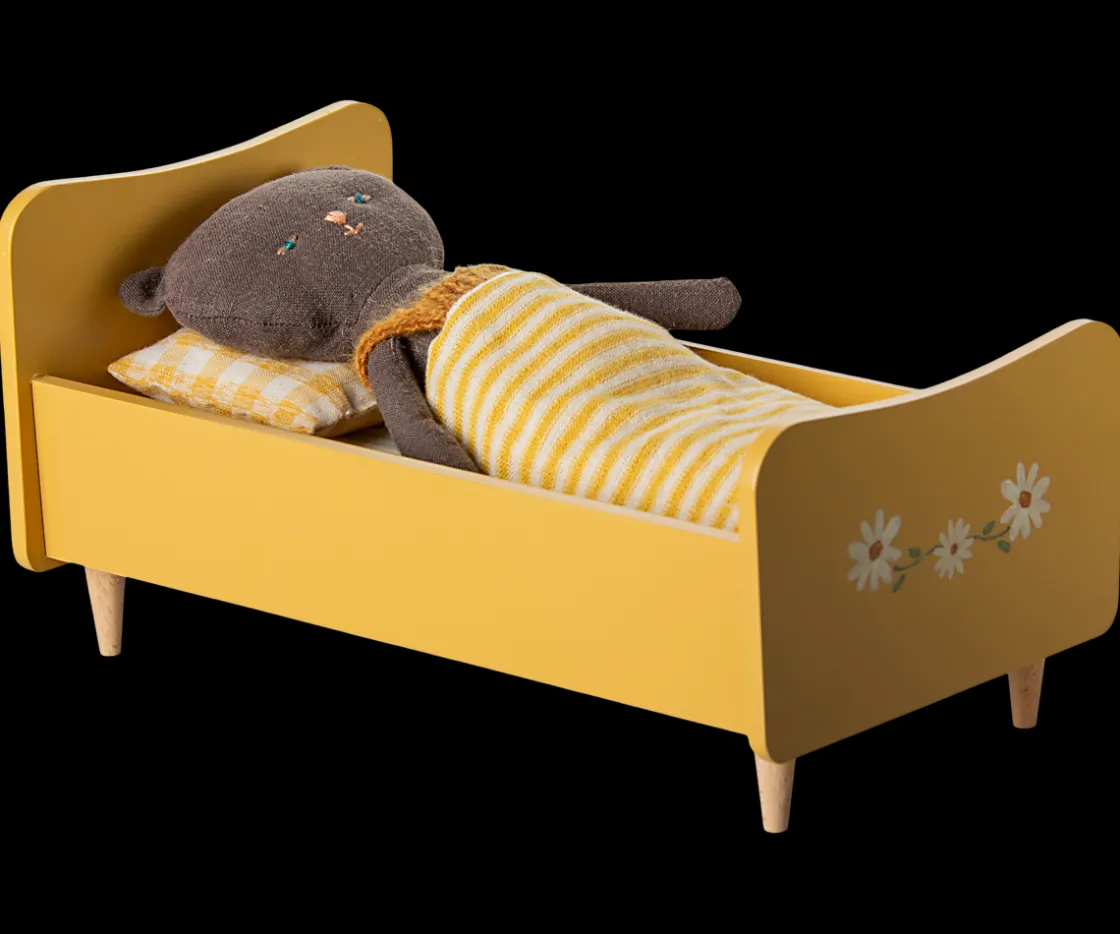 Best Maileg Wooden bed w/kitten - Yellow